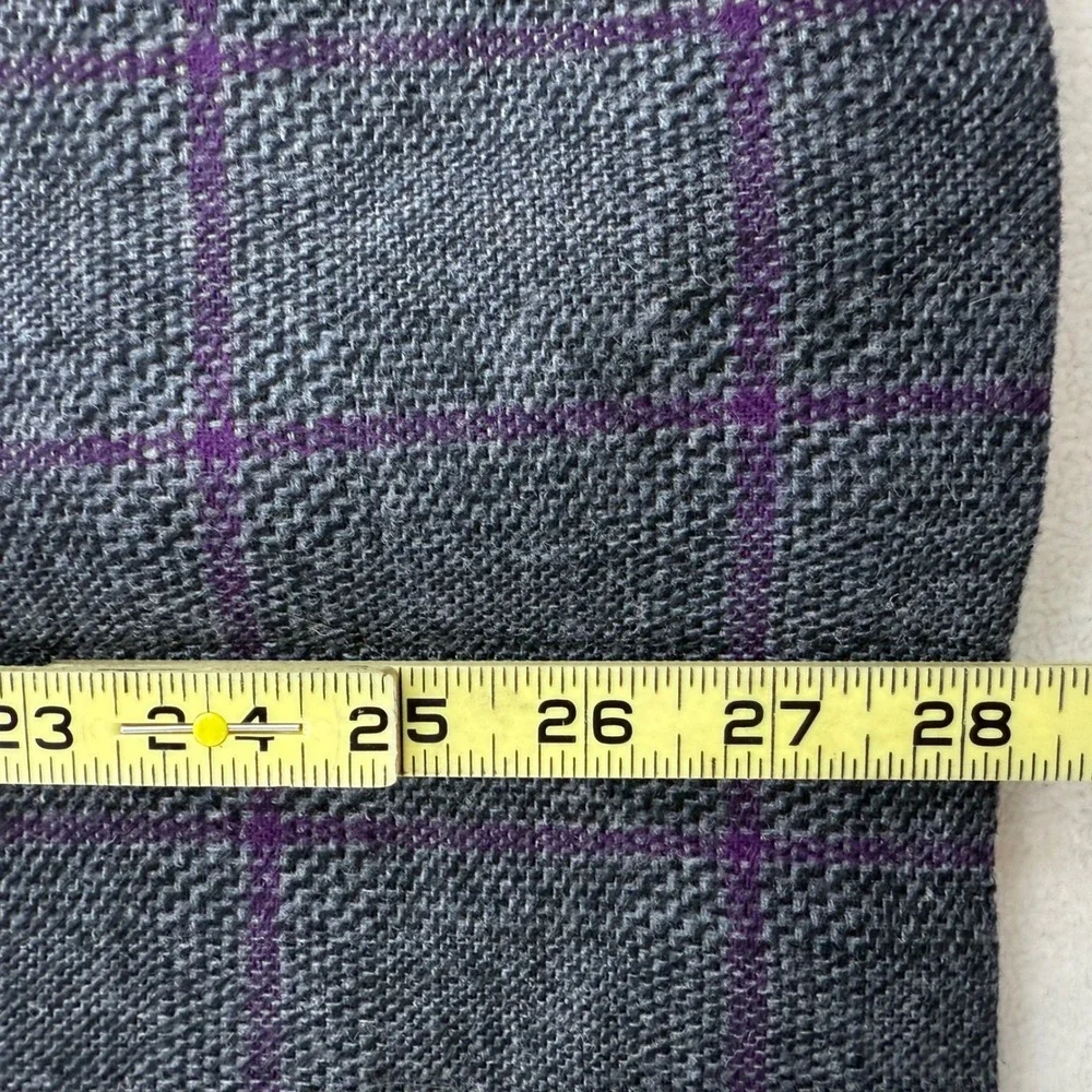 Pendleton Women's Size 10/12 Wool Blazer Skirt Suit Set Gray Plaid‎ Purple Lined